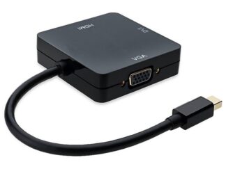 E-GREEN Mini DisplayPort - HDMI + DVI-I Dual Link + VGA D-Sub crni
