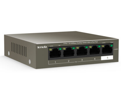 TENDA TEF1105P-4-63W 5-Port 10/100Mbps Desktop Switch with 4-Port PoE - Image 2