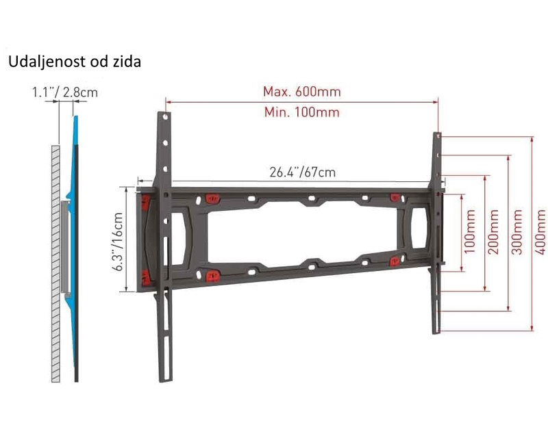 BARKAN ND400.B LCD TV zidni nosač za gipsane zidove od 29 do 75 inča - Image 4