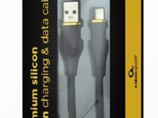 CC-USB2S-AM8PM-1.5 M-BK Gembird Premium silicon 8-pin cable charging and data cable, 1.5 m black