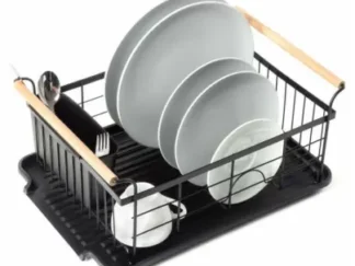 Vilde 150623 - Metalni oceđivač za sudove sa drvenim drškama