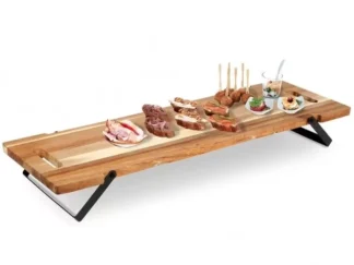 Vilde 139204 - Drvena daska za serviranje sa nogarima 67,5 x 19,5 x 7,5cm