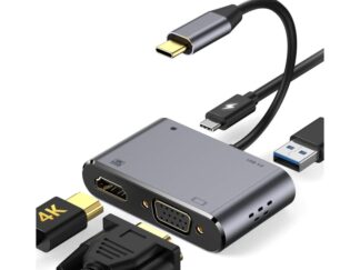 E-GREEN Adapter USB 3.1 Tip C (M) - HDMI+VGA+ 3.0 USB + tip C