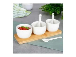 Vilde 139687 -Set od tri činije sa kašikama - Beli