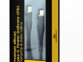 CC-USB2S-CMCM-1.5M-BK Gembird 60W Premium silicon Type-C PD charging & data cable, 1.5m Black
