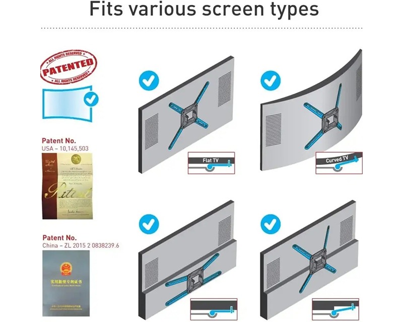 BARKAN 3500.W LCD TV plafonski nosač do 65 inča za ravne i zakrivljene televizore beli - Image 4