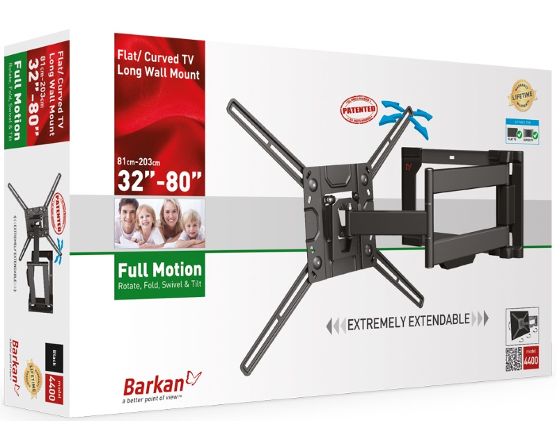BARKAN 4400.B LCD TV zglobni zidni nosač do 86 inča za ravne i zakrivljene televizore - Image 3
