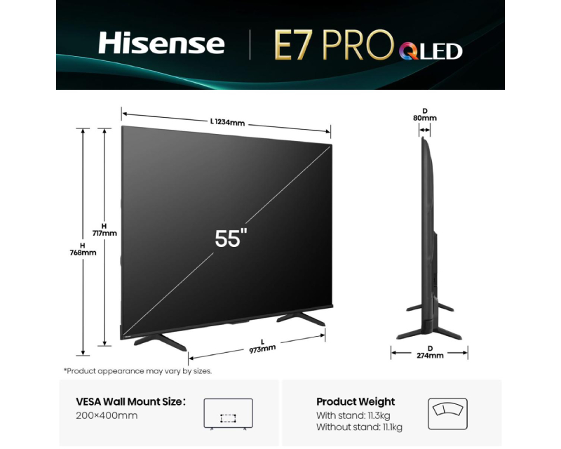 HISENSE 55 inča 55E7Q PRO QLED 4K UHD Smart TV - Image 4