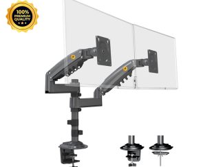 NORTH BAYOU H180 stoni nosač za dva monitora mat crni 17-27 inča