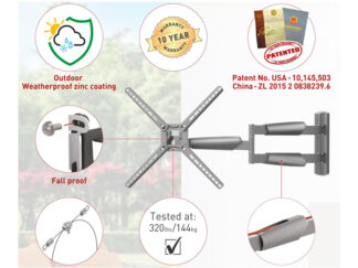BARKAN BM343XLOD LCD TV zglobni zidni nosač do 65 inča sivi