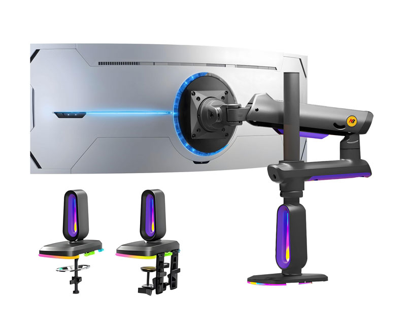 NORTH BAYOU G80 Gaming stoni nosač za monitor mat crni - Image 2
