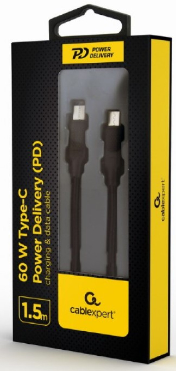 CC-USB2-CMCM60-1.5 M Gembird 60W Type-C Power Delivery charging & data cable, 1.5m