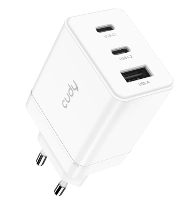 Cudy CH67_EU Brzi punjač za telefone i tablete 2xUSB-C/1XUSB-A, 67W