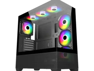 IG-MAX Kućište  X218B-4F V2 ARGB Black Horizon glass