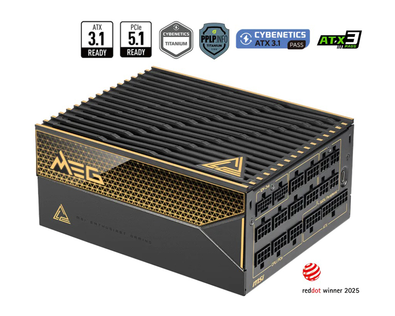 MSI MEG Ai1600T PCIE5 1600W napajanje 12Y