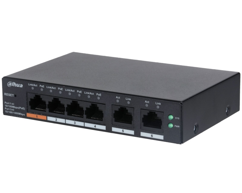 DAHUA CS4006-4ET-60 6-Port Cloud Managed Desktop Switch with 4-Port PoE