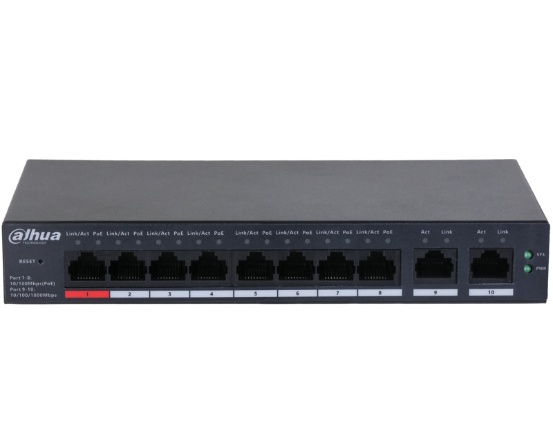 DAHUA CS4010-8ET-110 10-Port Cloud Managed Desktop Switch with 8-Port PoE - Image 2