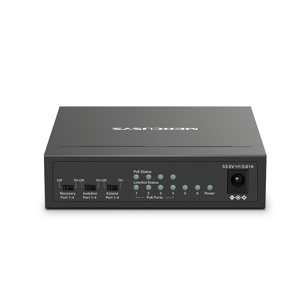 MERCUSYS MS106LP(UN) 6-Port 10/100Mbps Desktop Switch with 4-Port PoE+ - Image 3
