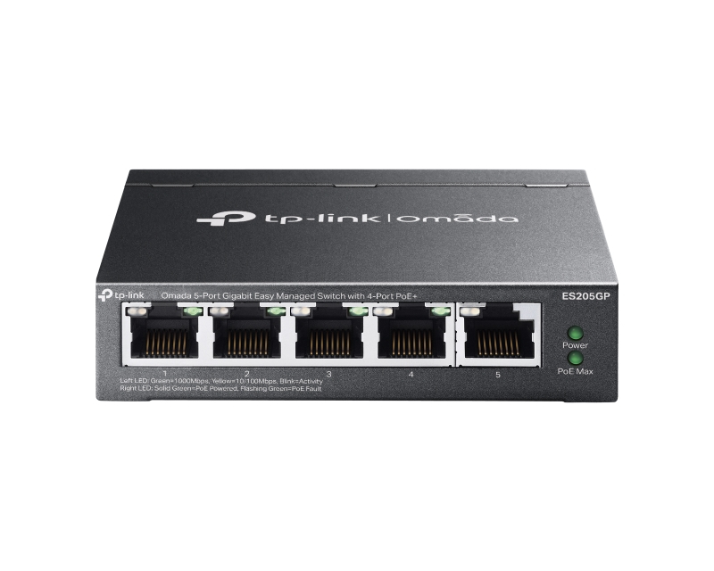 TP-LINK ES205GP Omada 5-Port Gigabit Easy Managed Switch with 4-Port PoE+