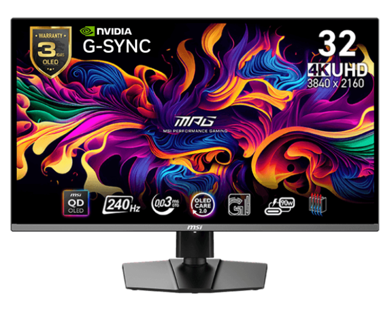 4K UHD 3840x2160 QD OLED 240 Hz Tip-C 90W G-Sync gaming monitor