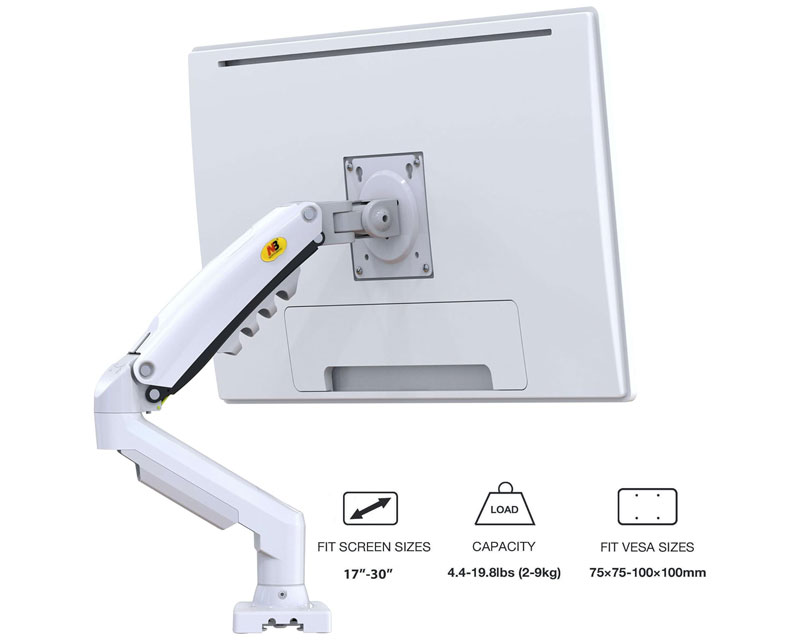 NORTH BAYOU F80-XE stoni nosač za monitor beli 17-30 inča - Image 2