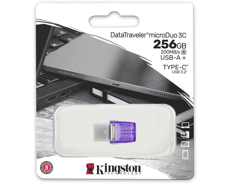 KINGSTON 256GB DataTraveler MicroDuo 3C USB 3.2 flash DTDUO3CG3/256GB - Image 3