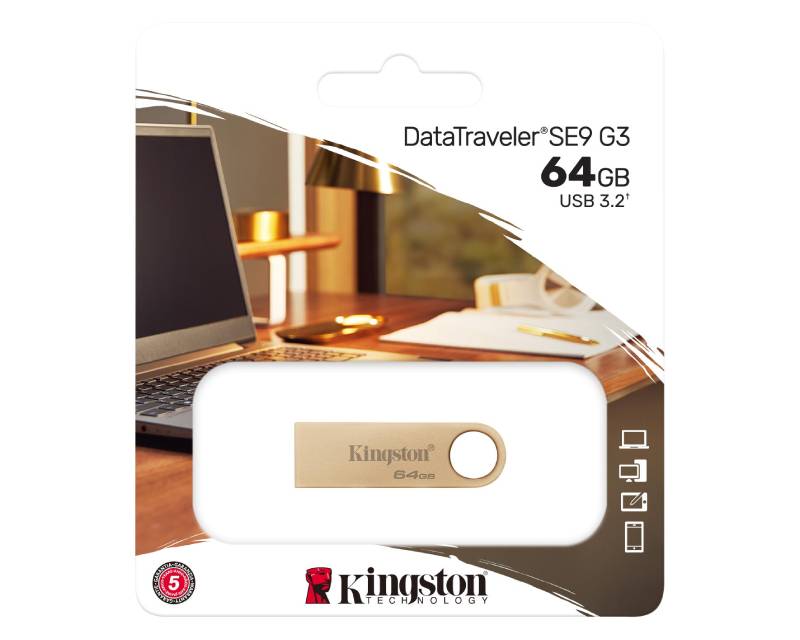 KINGSTON 64GB DataTraveler SE9 G3 USB 3.0 flash DTSE9G3/64GB champagne - Image 3