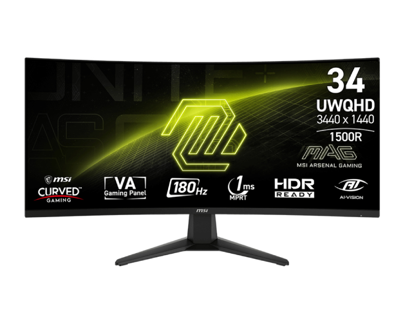 MSI 34 inča MAG 346CQ UWQHD 3440x1440 VA 180 Hz zakrivljeni gaming monitor