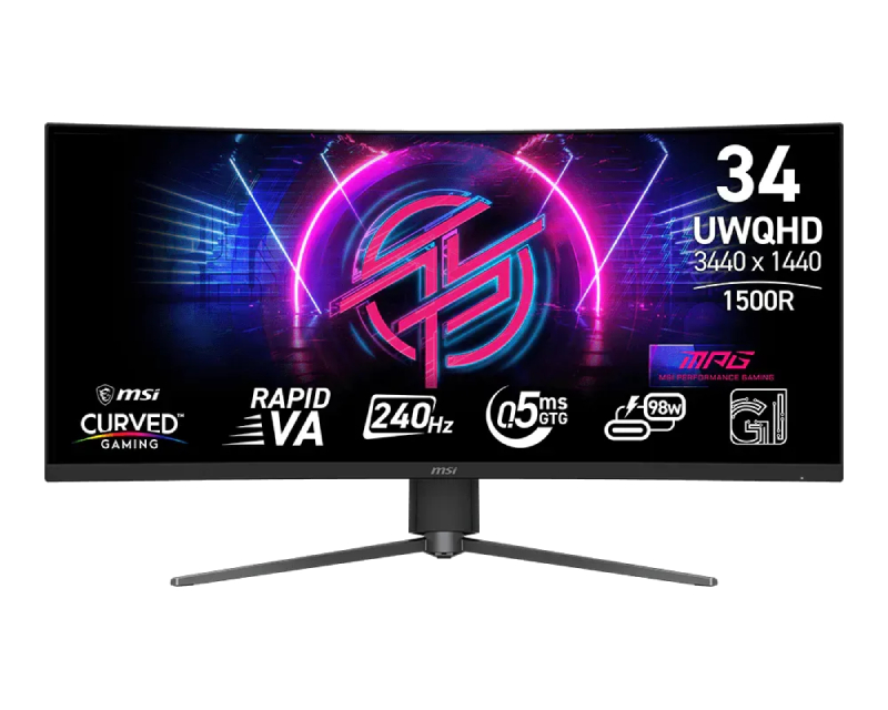 MSI 34 inča MPG 346CQRF X24 UWQHD 3440x1440 VA 240 Hz zakrivljeni gaming monitor