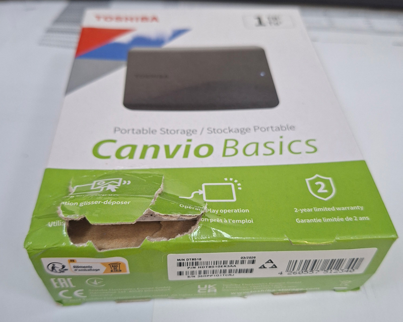 TOSHIBA Canvio Basics 1TB 2.5 inča crni eksterni hard disk HDTB510EK3AA outlet