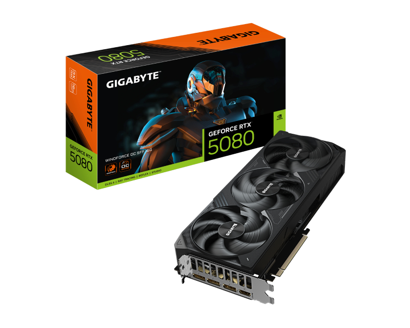 GIGABYTE nVidia GeForce RTX 5080 WINDFORCE OC 16GB 256bit GV-N5080WF3OC-16GD rev. 1.0 grafička karta